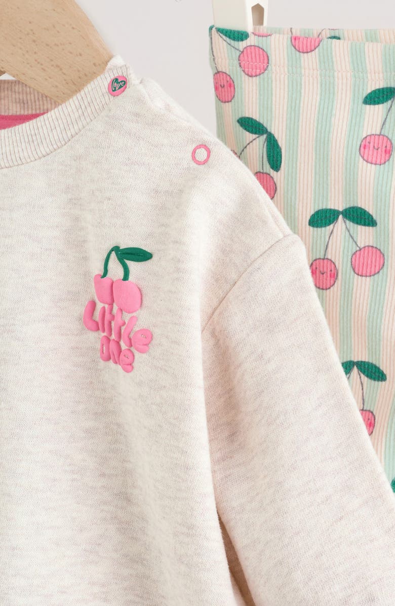NEXT Cherry Sweatshirt & Leggings Set, Alternate, color, Multi