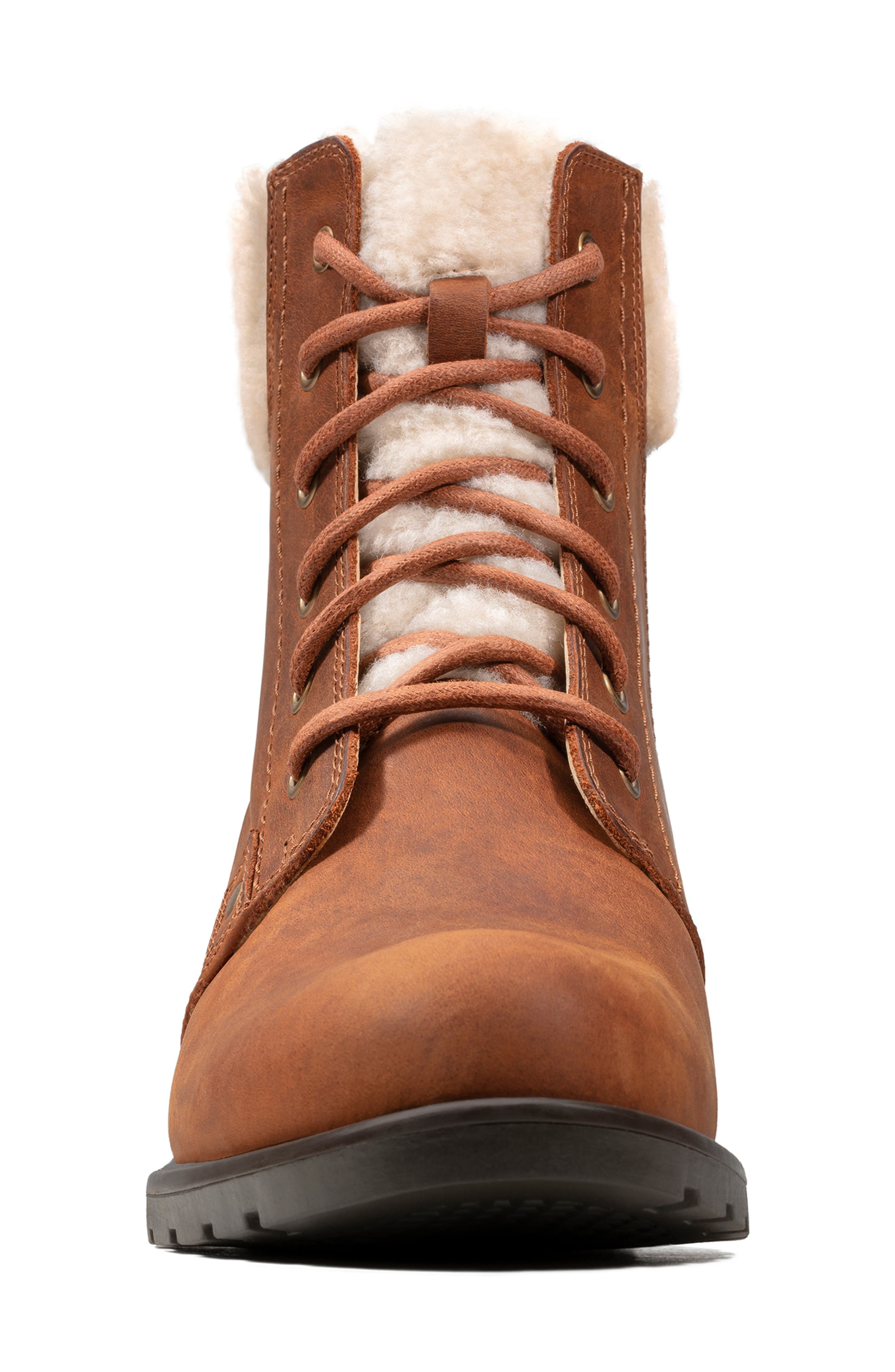 Clarks<sup>®</sup> Orinoco Faux Shearling Trim Waterproof Hiking Boot, Alternate, color, 