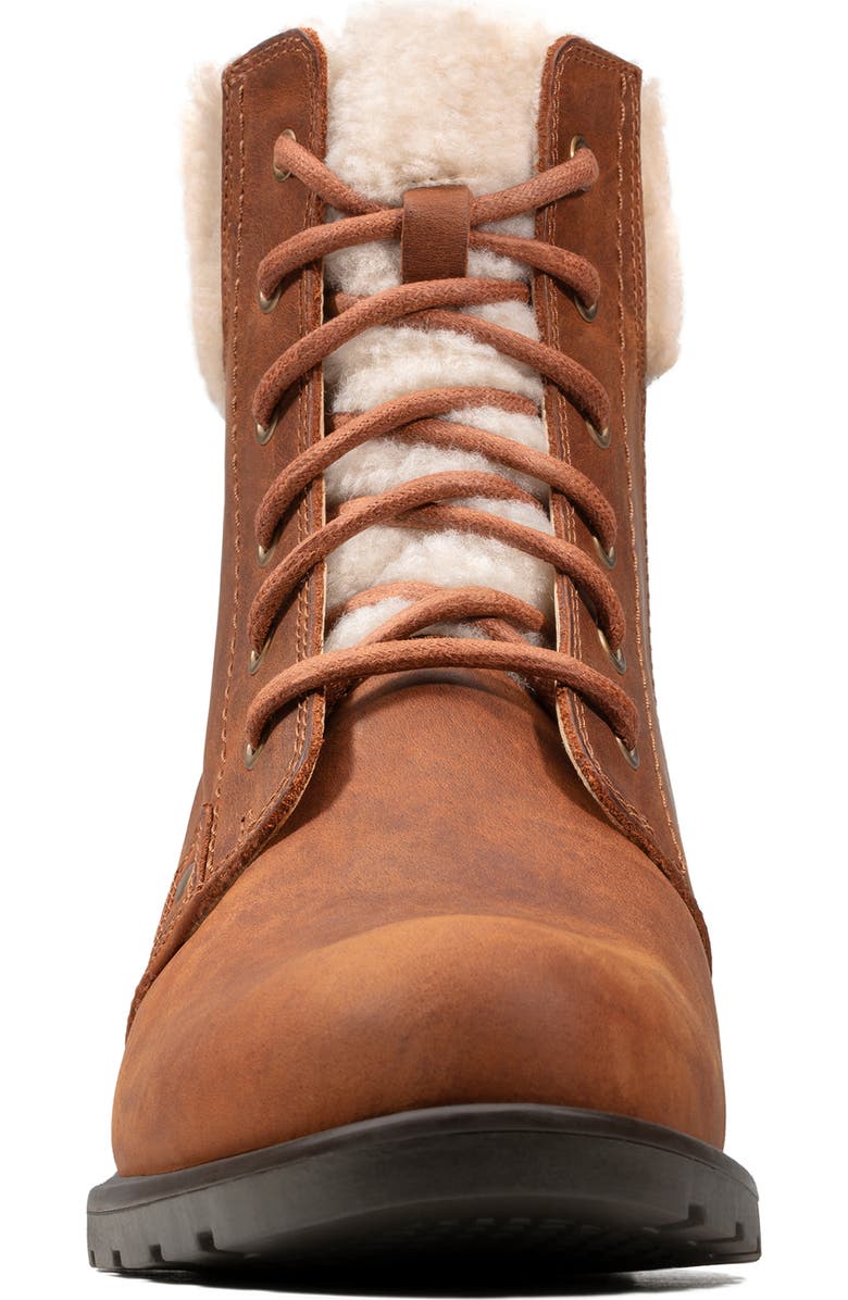 Clarks<sup>®</sup> Orinoco Faux Shearling Trim Waterproof Hiking Boot, Alternate, color,