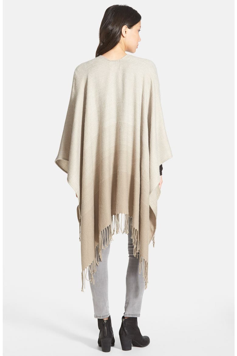 Ombré Fringe Cape, Alternate, color, GREY TAUPE/ IVORY PRISTINE