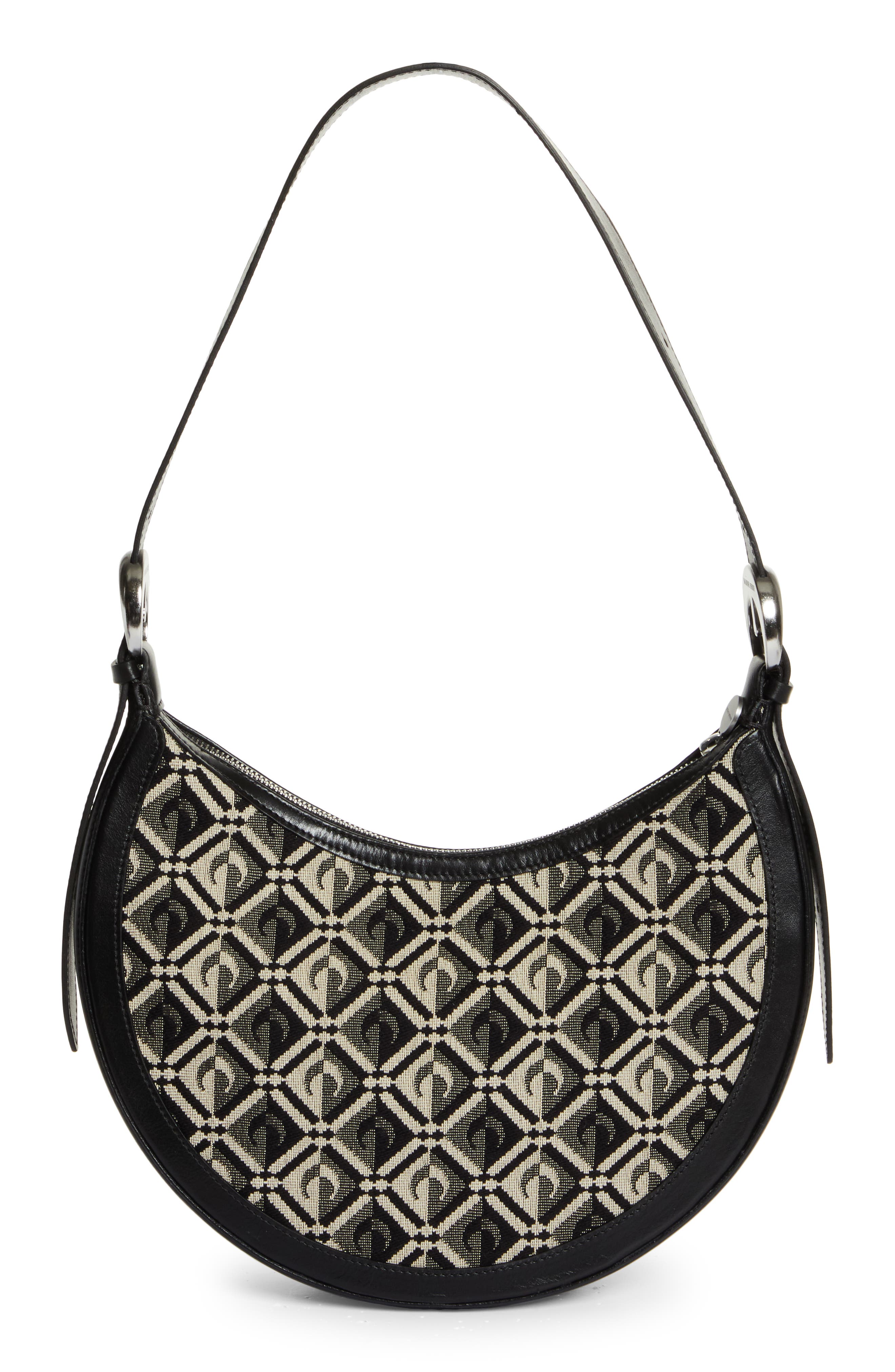 Marine Serre Crescent Moon Diamant Jacquard Shoulder Bag, Alternate, color, 