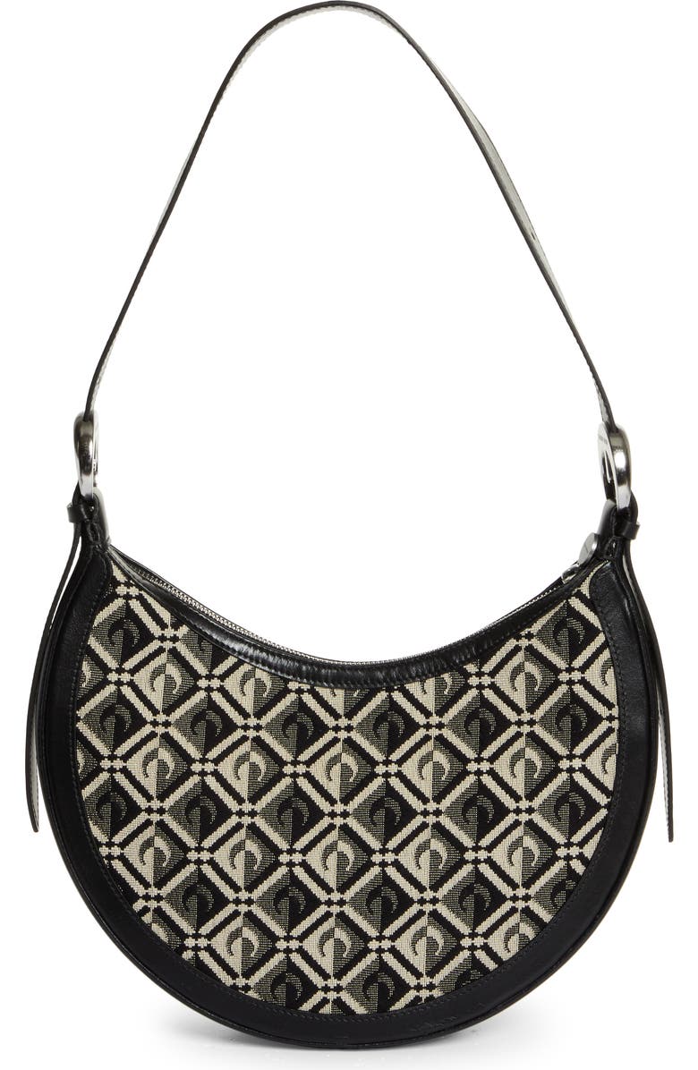 Marine Serre Crescent Moon Diamant Jacquard Shoulder Bag, Alternate, color,