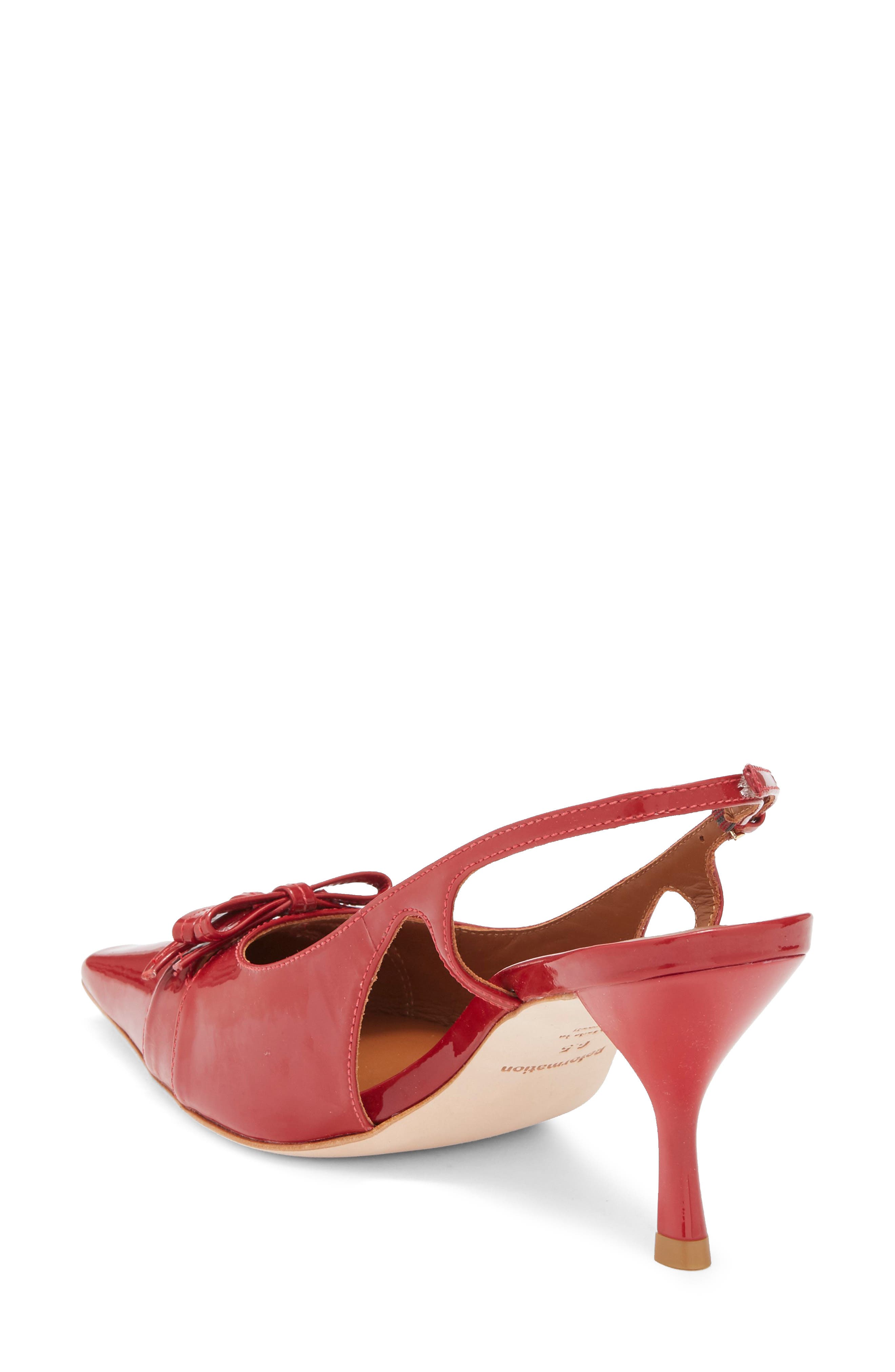 Reformation Noreen Slingback Pump, Alternate, color, Scarlet Patent