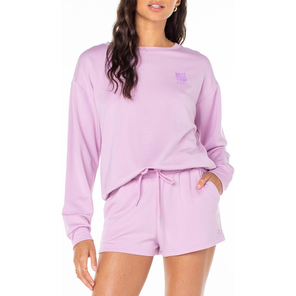 Roxy Surfing By Moonlight Embroidered Graphic Sweatshirt