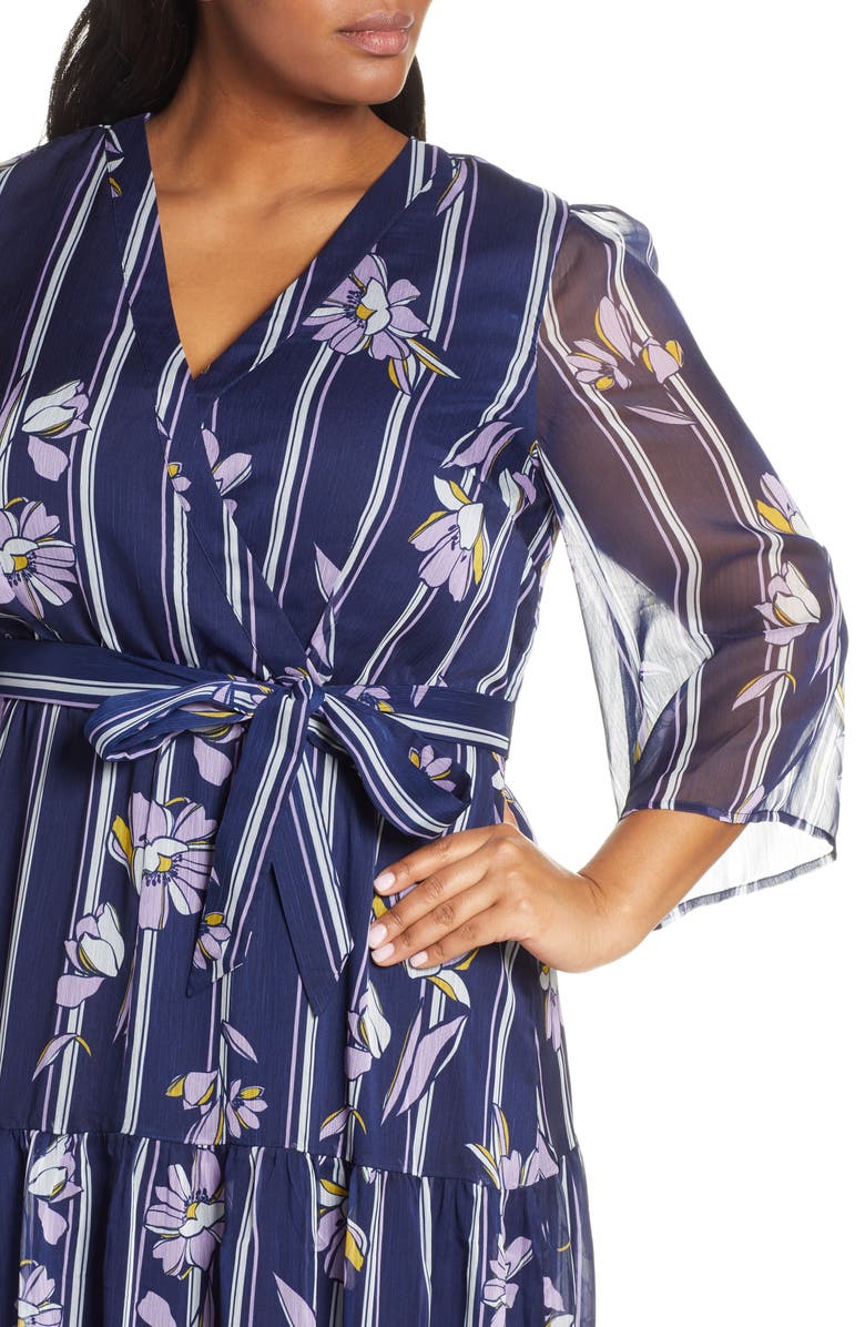 ELOQUII Floral Maxi Dress, Alternate, color,