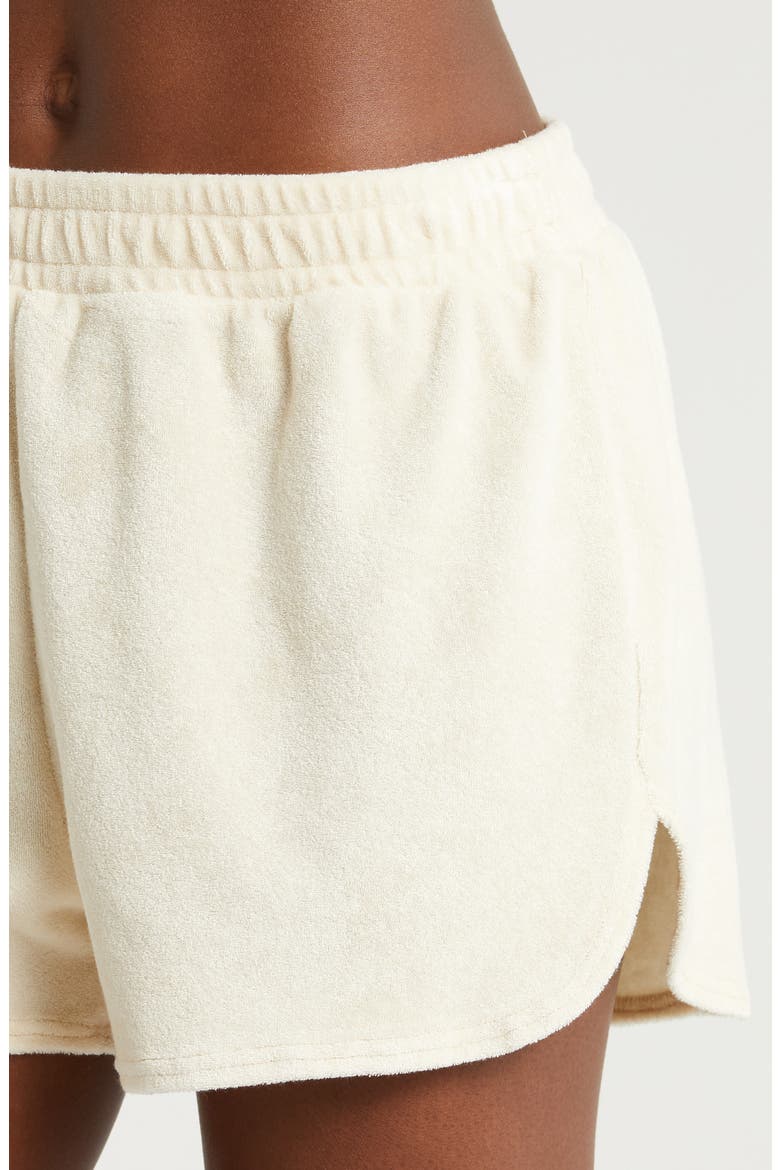Tropez Terry Cloth Sweat Shorts, Alternate, color, PRISTINE CREAM