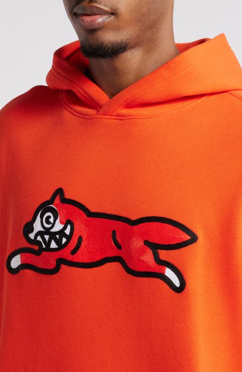 Icecream Running Dog Appliqué Hoodie In Orange