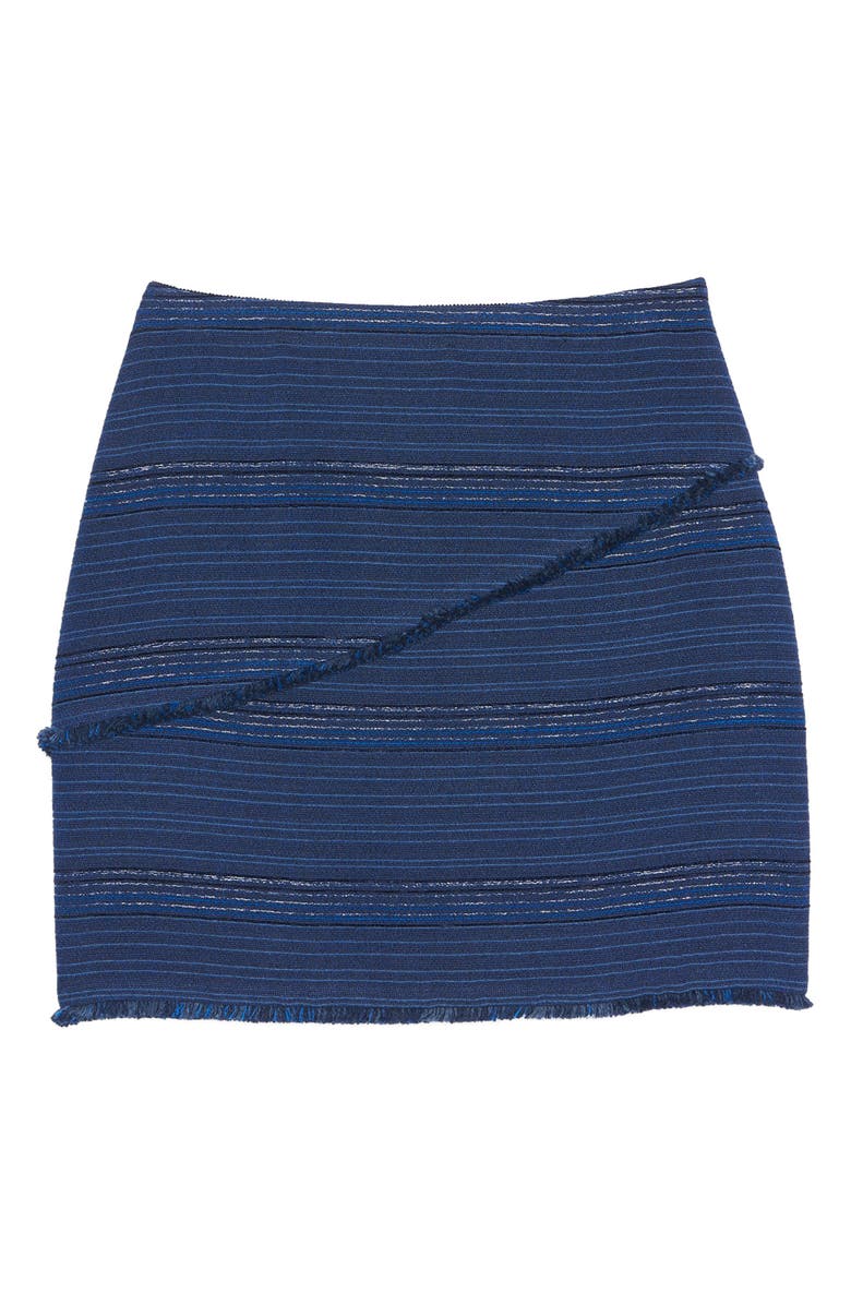 SANDRO Dakota Fringe Miniskirt, Main, color, Bleu Egyptien