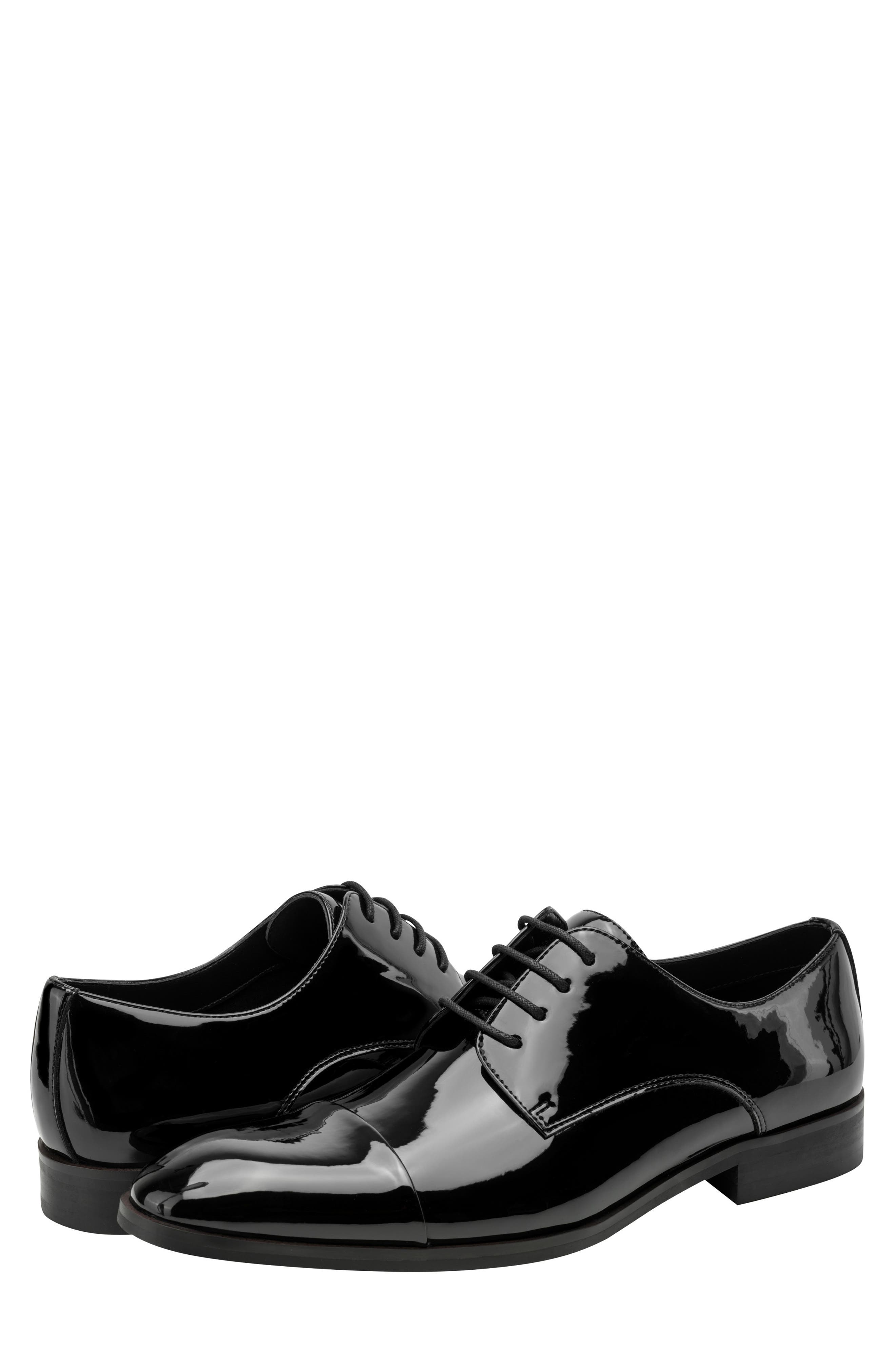 Kenneth Cole New York Henzer Patent Cap Toe Derby, Alternate, color, Black Patent
