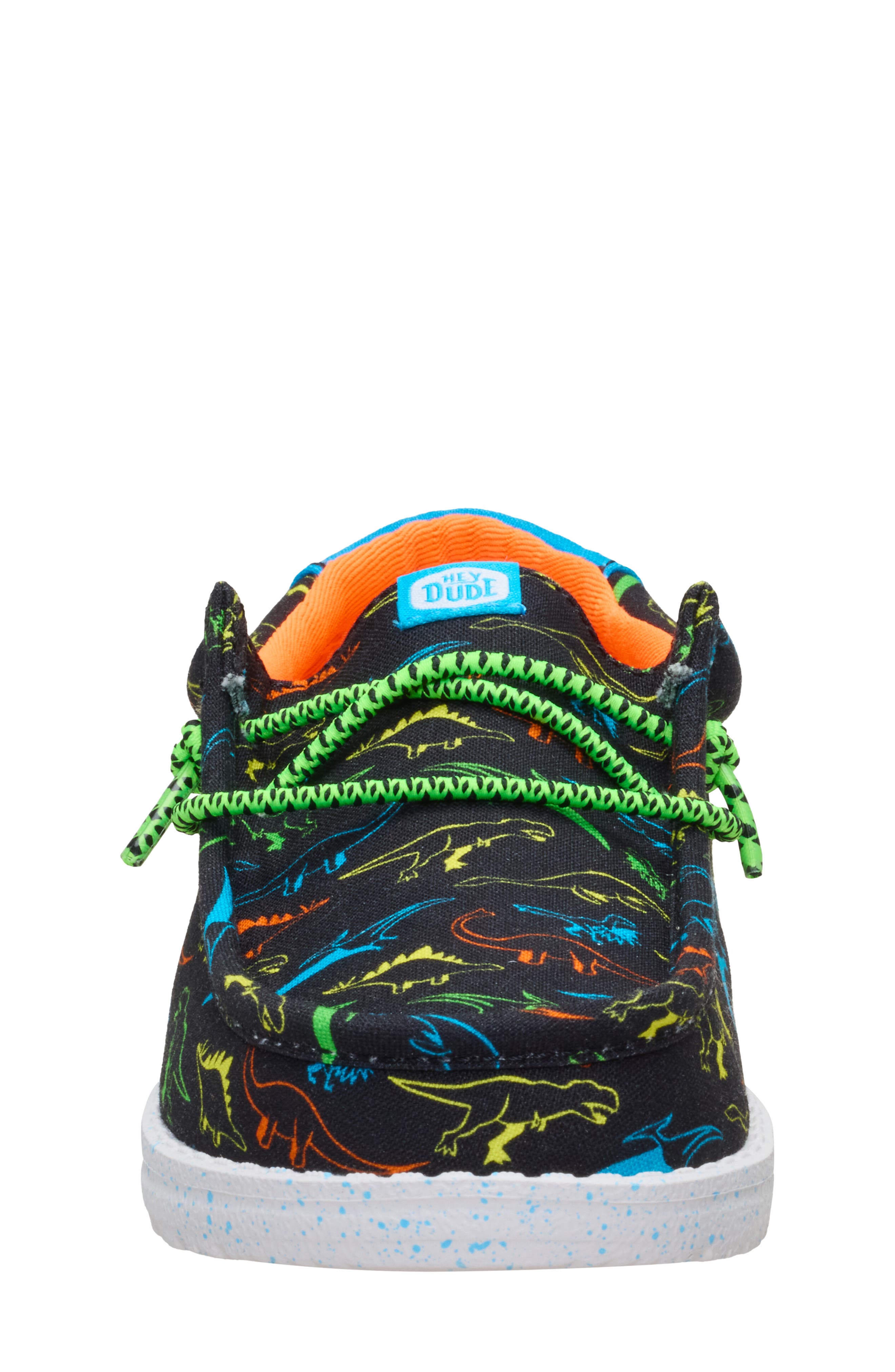 Hey Dude Kids' Wally Dinoworld Slip-On, Alternate, color, Black/ Neon Multi