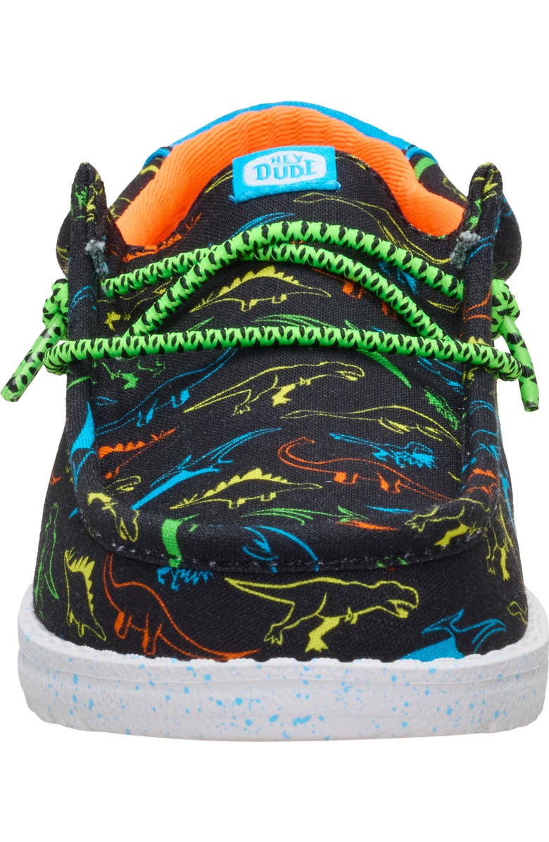 Hey Dude Kids' Wally Dinoworld Slip-On, Alternate, color, Black/ Neon Multi