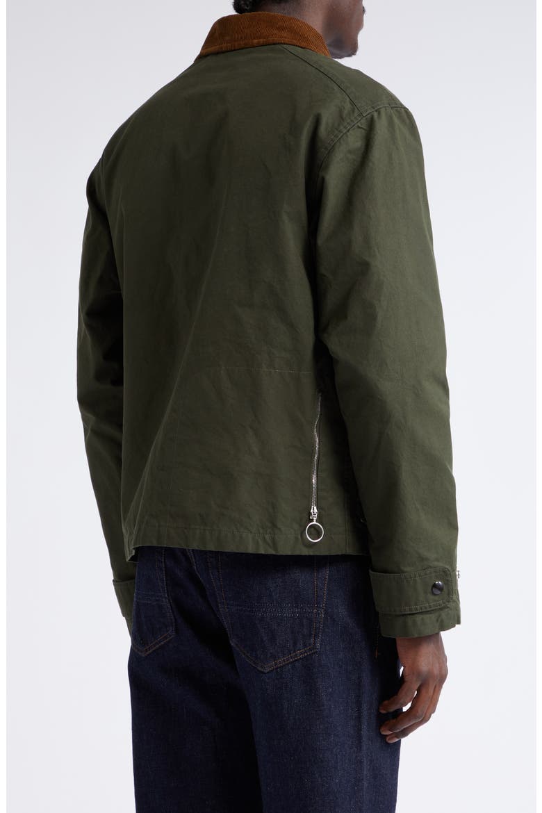 Wader Water Repellent Waxed Cotton Jacket, Alternate, color, GREEN