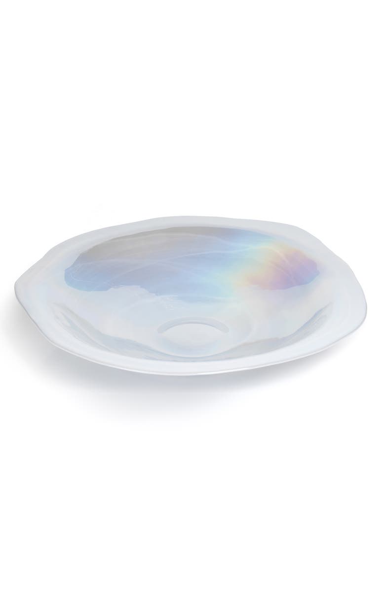 Zodax Luster Alabaster Wave Glass Bowl, Main, color, Luster Alabaster