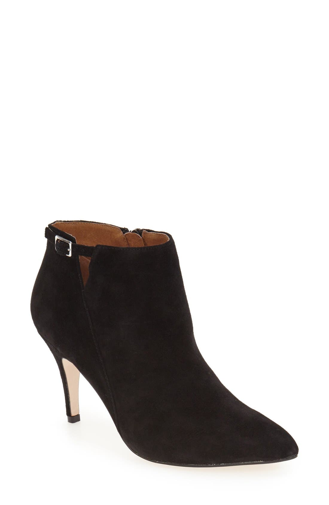 'Roster' Pointy Toe Bootie, Main, color, BLACK SUEDE