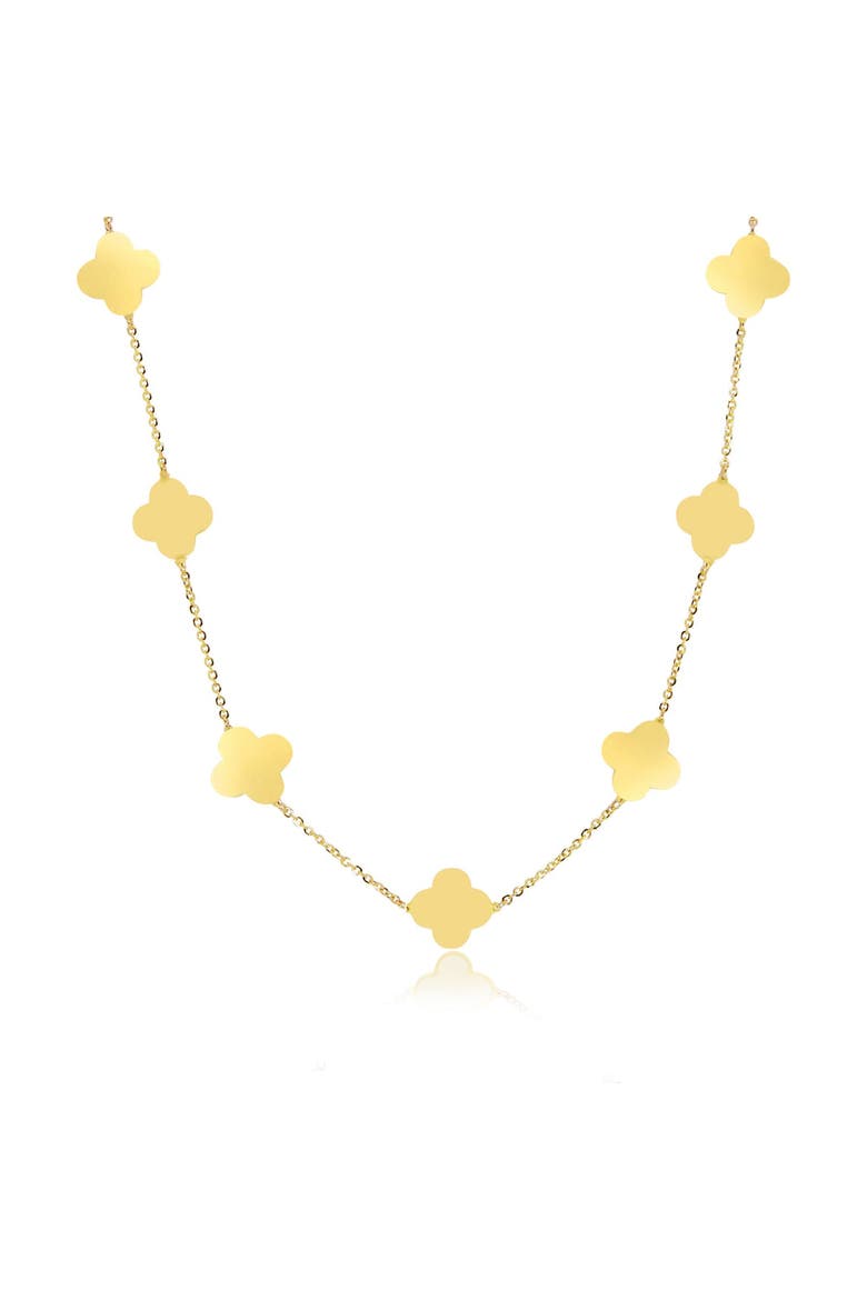 Small Gold Clover Necklace, Main, color, Gold