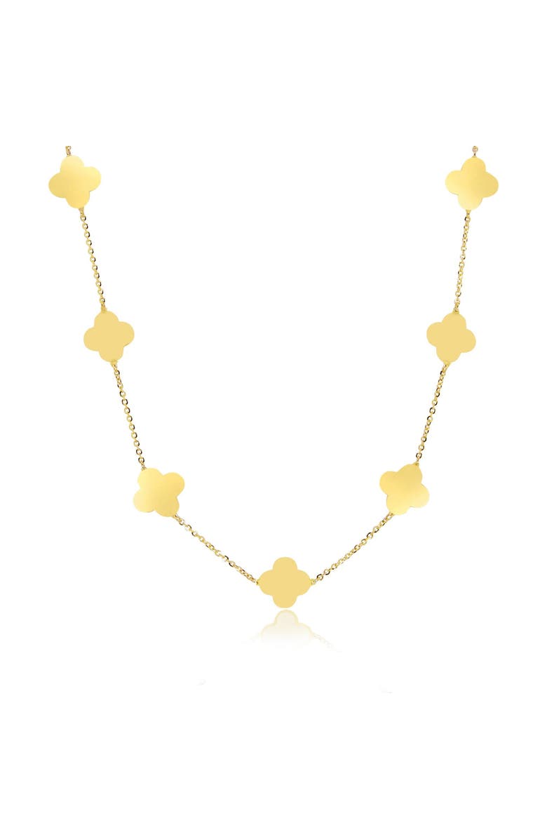 The Lovery Fine Jewelry Small Gold Clover Necklace, Main, color, Gold
