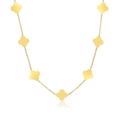 Small Gold Clover Necklace