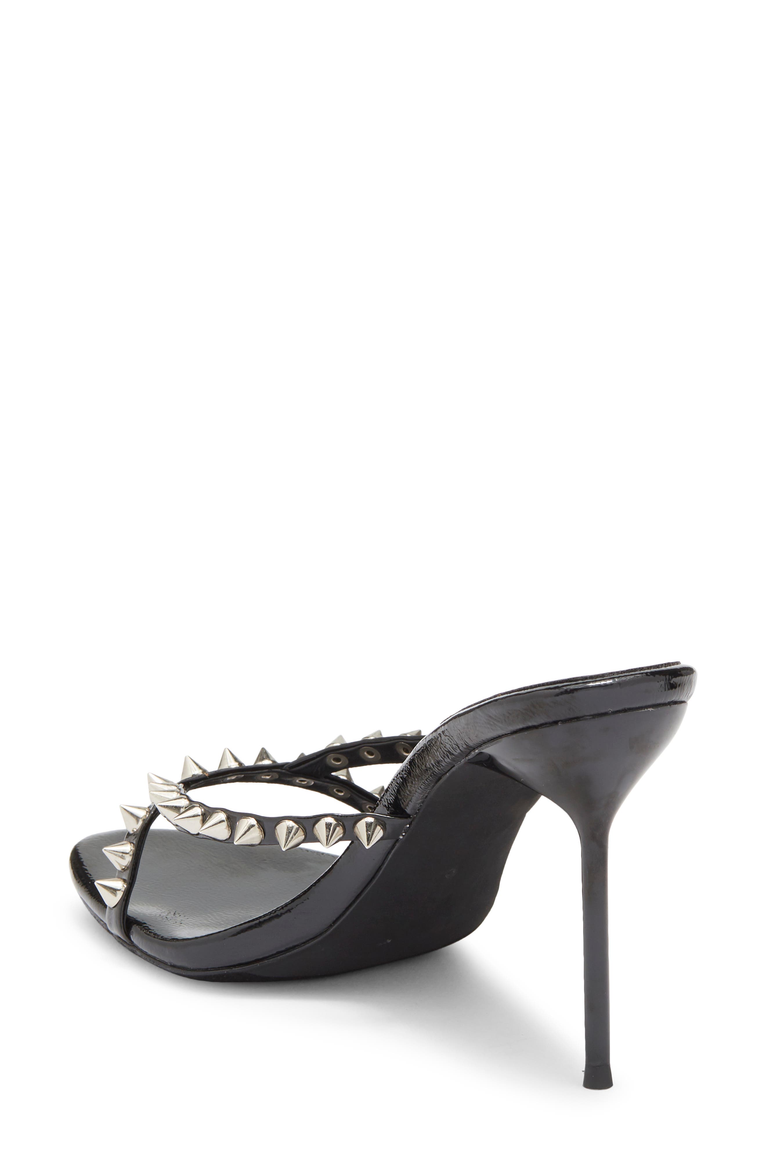 Gabbriette Sandal, Alternate, color, BLACK PATENT SILVER