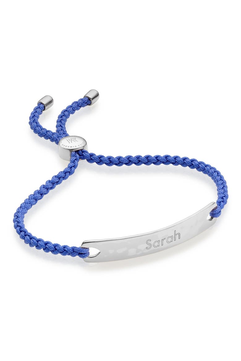 Engravable Havana Friendship Bracelet, Alternate, color, SILVER/ BLUE