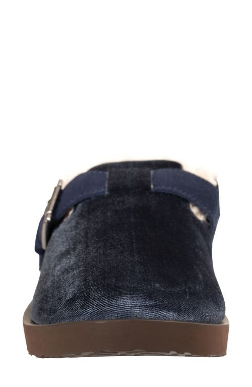 Revitalign Gift Velvet Faux Shearling Lined Slipper In Blue