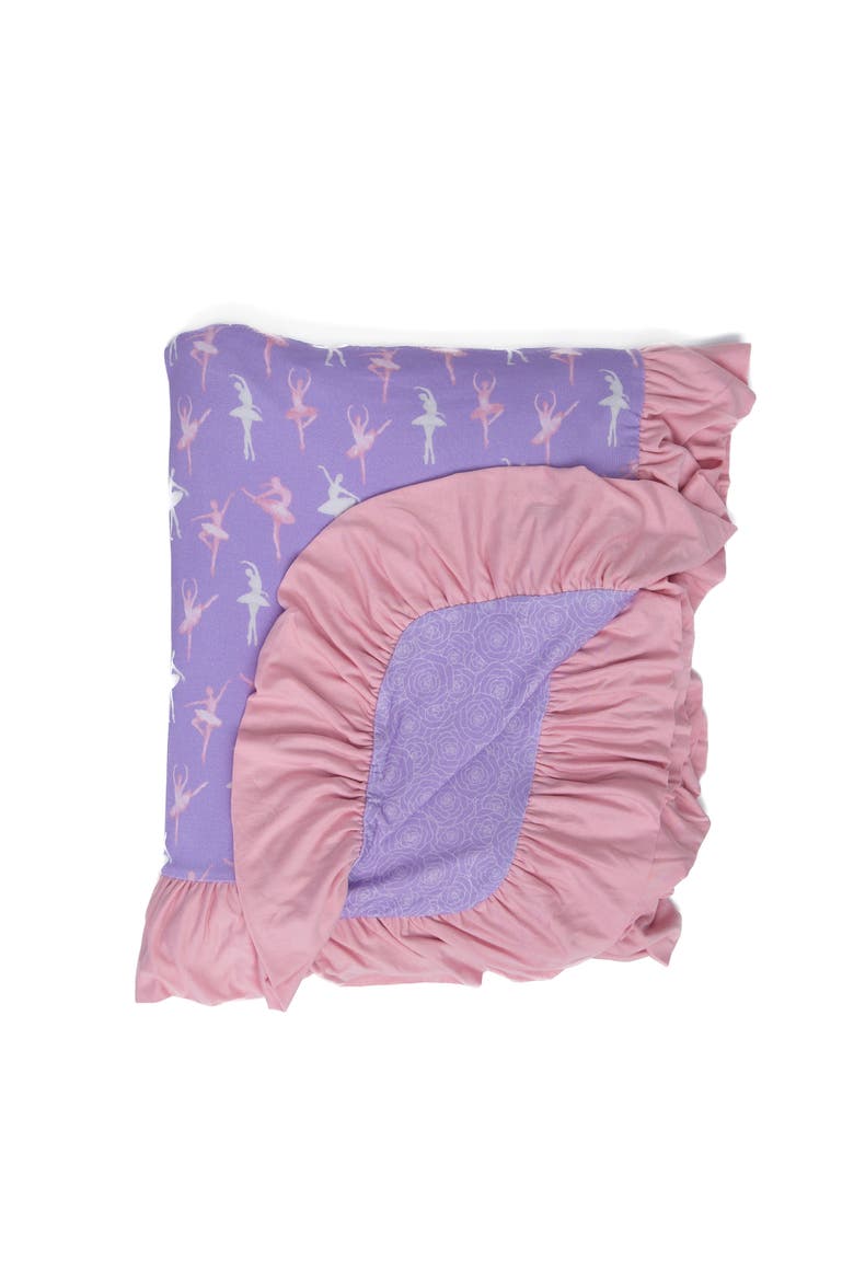 Lillian Ballerinas Ruffle Toddler Blanket, Main, color, Purple