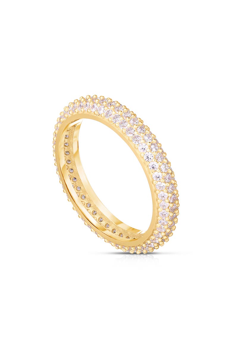 Pavé Cubic Zirconia Eternity Band Ring, Main, color, GOLD