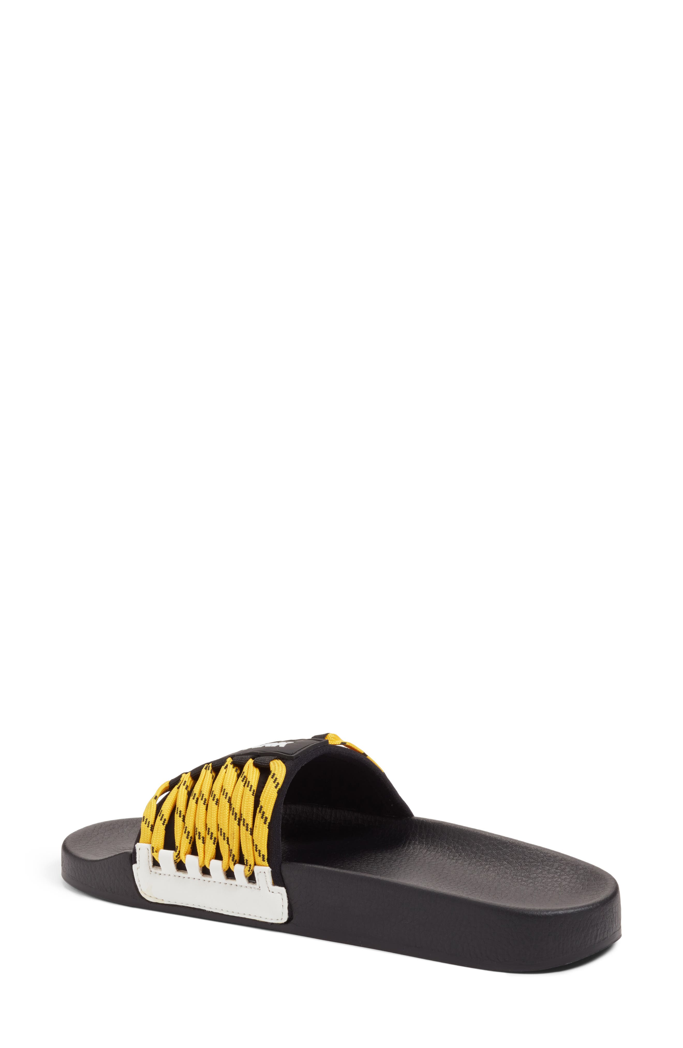 Lace-Up Slide Sandal, Alternate, color, BLACK