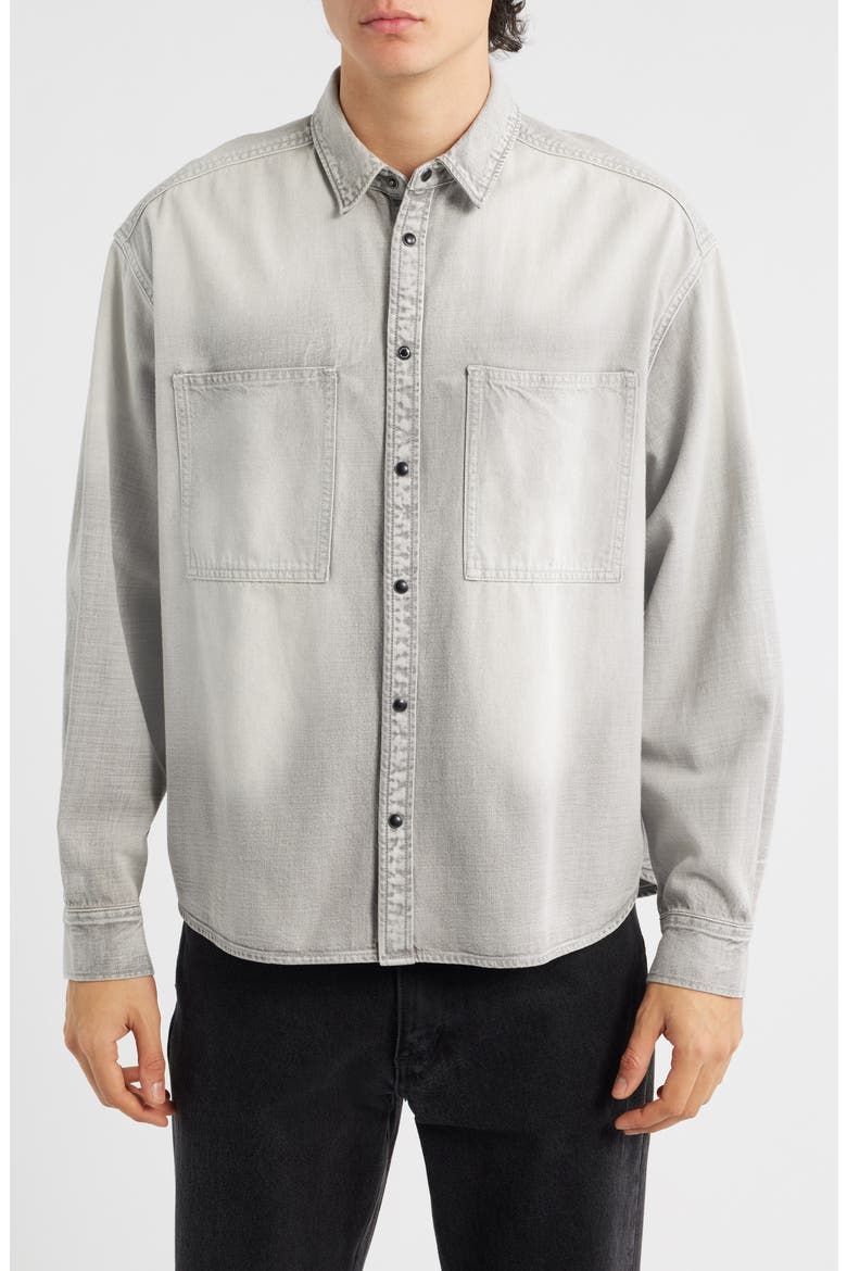 Al Denim Button-Up Shirt, Main, color, LIGHT GREY