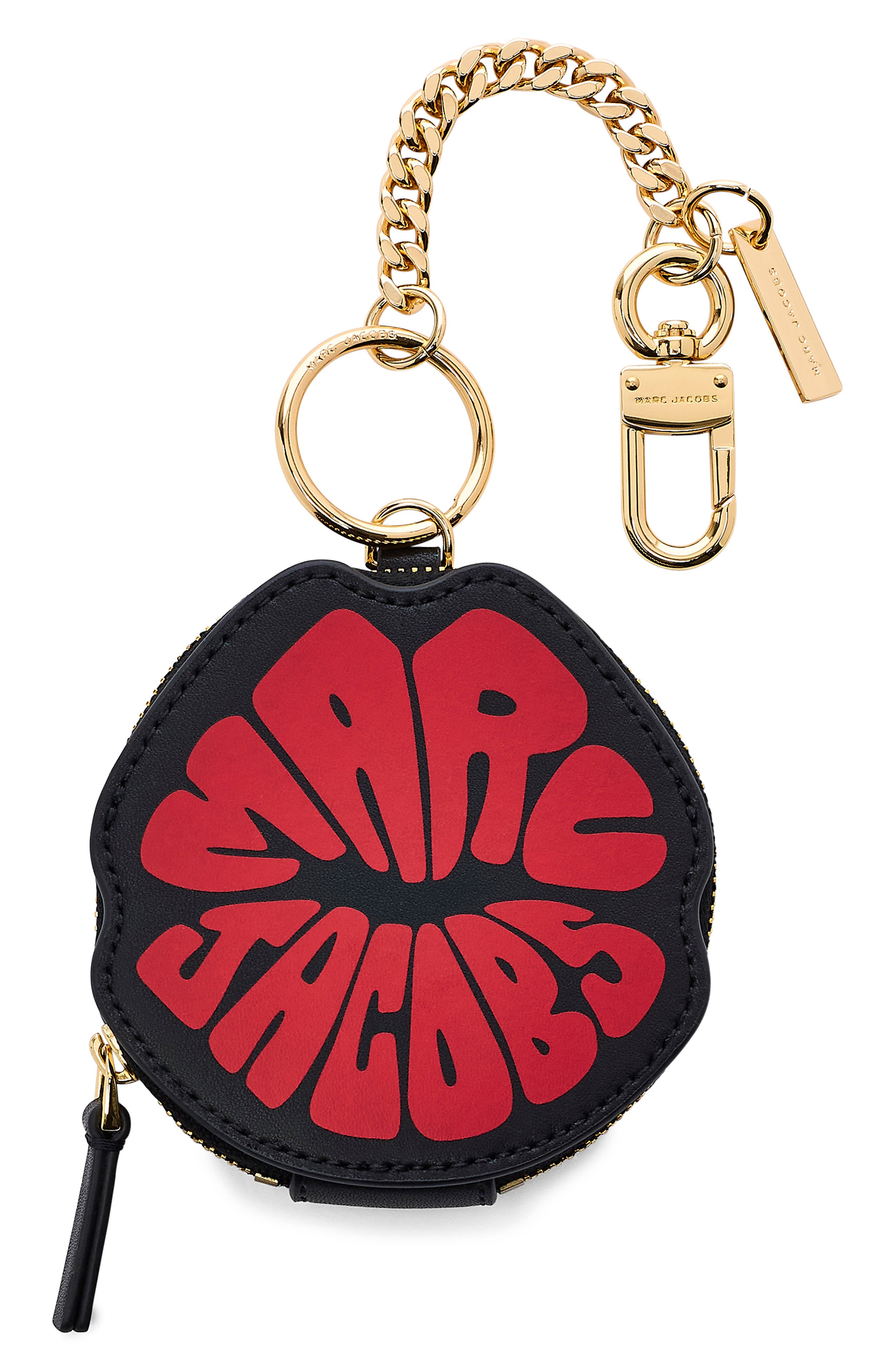 Marc Jacobs The Marc Lips Pouch Bag Charm, Main, color, Black