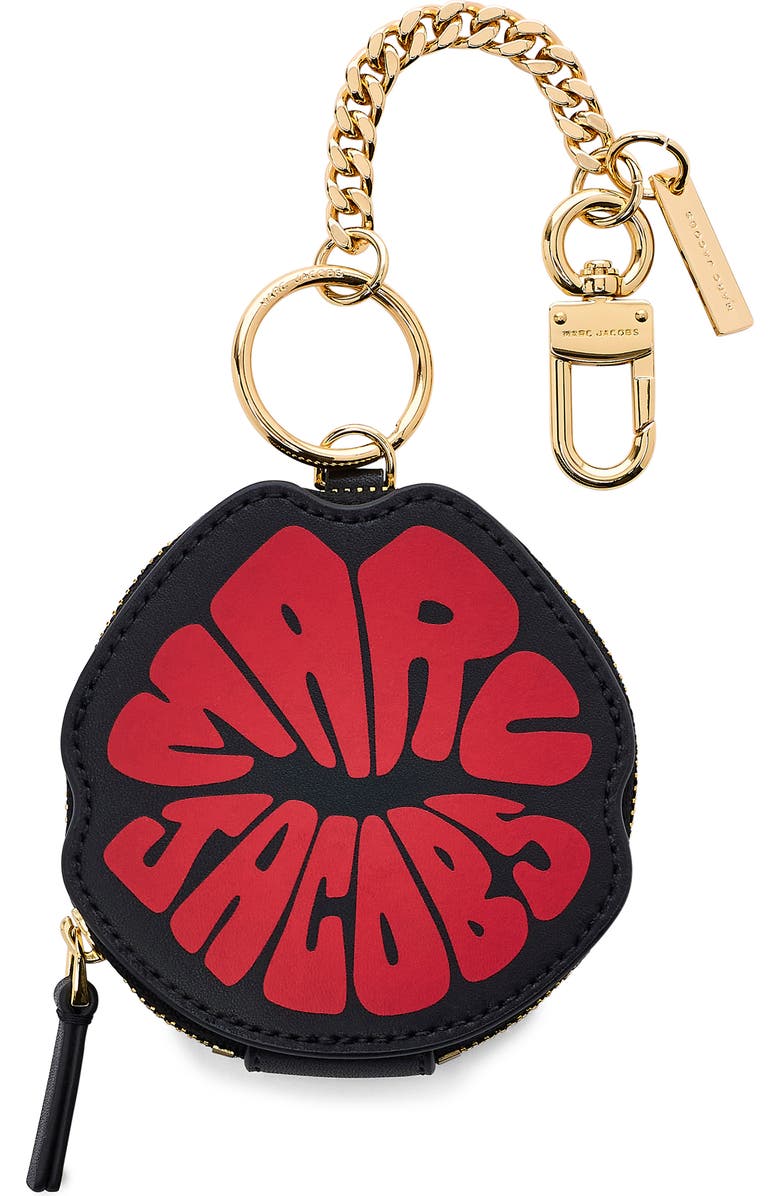Marc Jacobs The Marc Lips Pouch Bag Charm, Main, color, Black