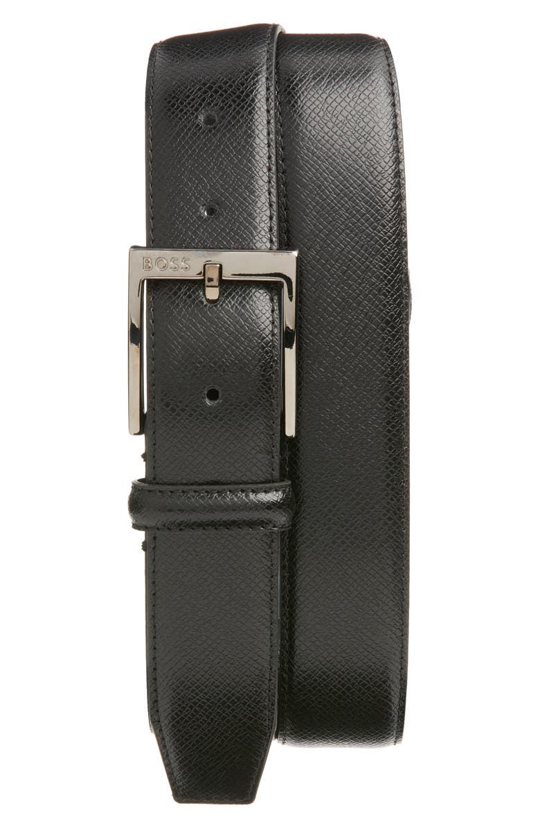 BOSS Elloy Leather Belt, Main, color,