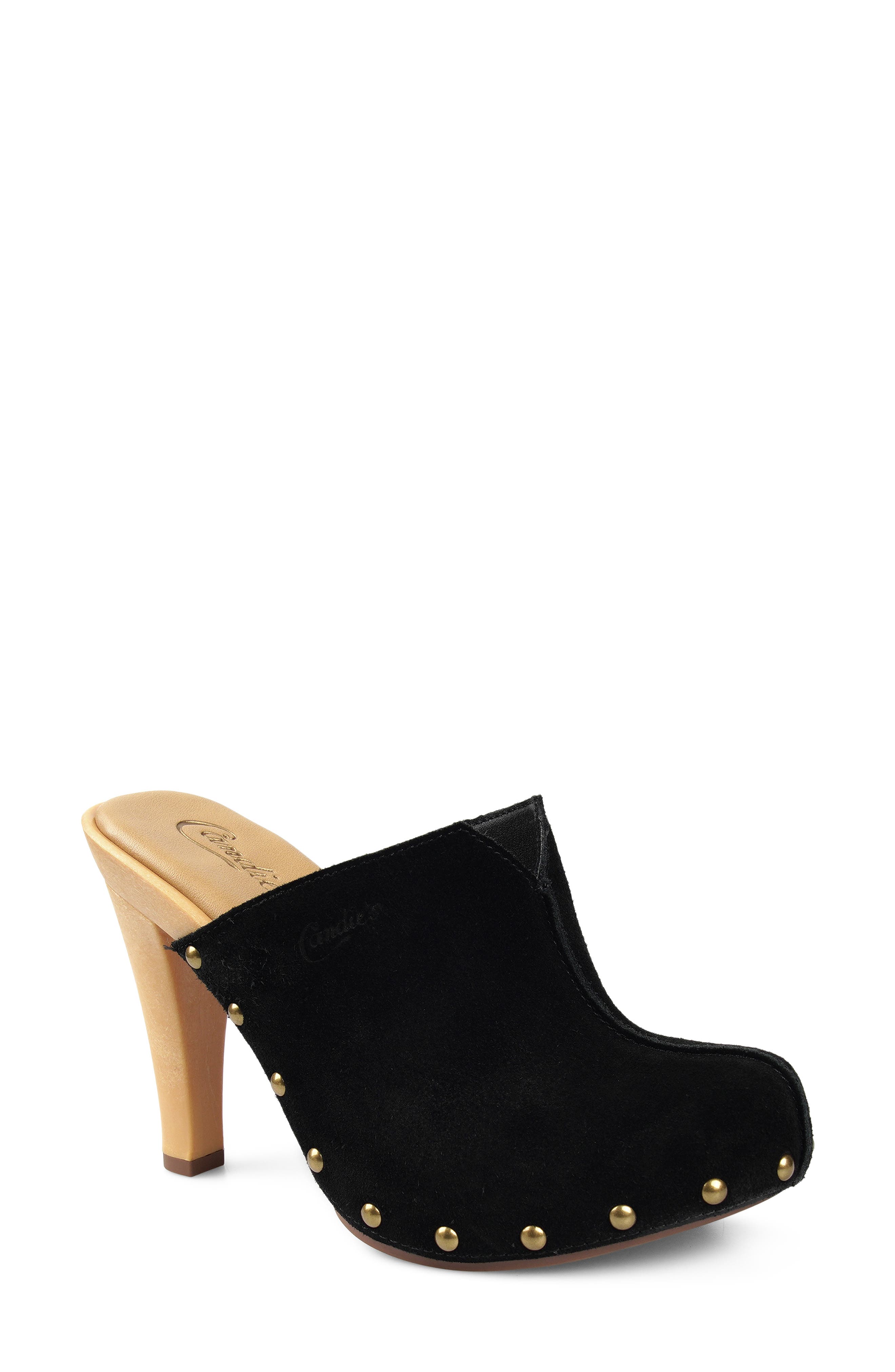 Candie's Chillax Clog, Main, color, Black Suede