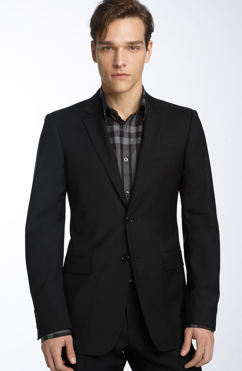 Burberry Black Wool Suit, Main, color, 