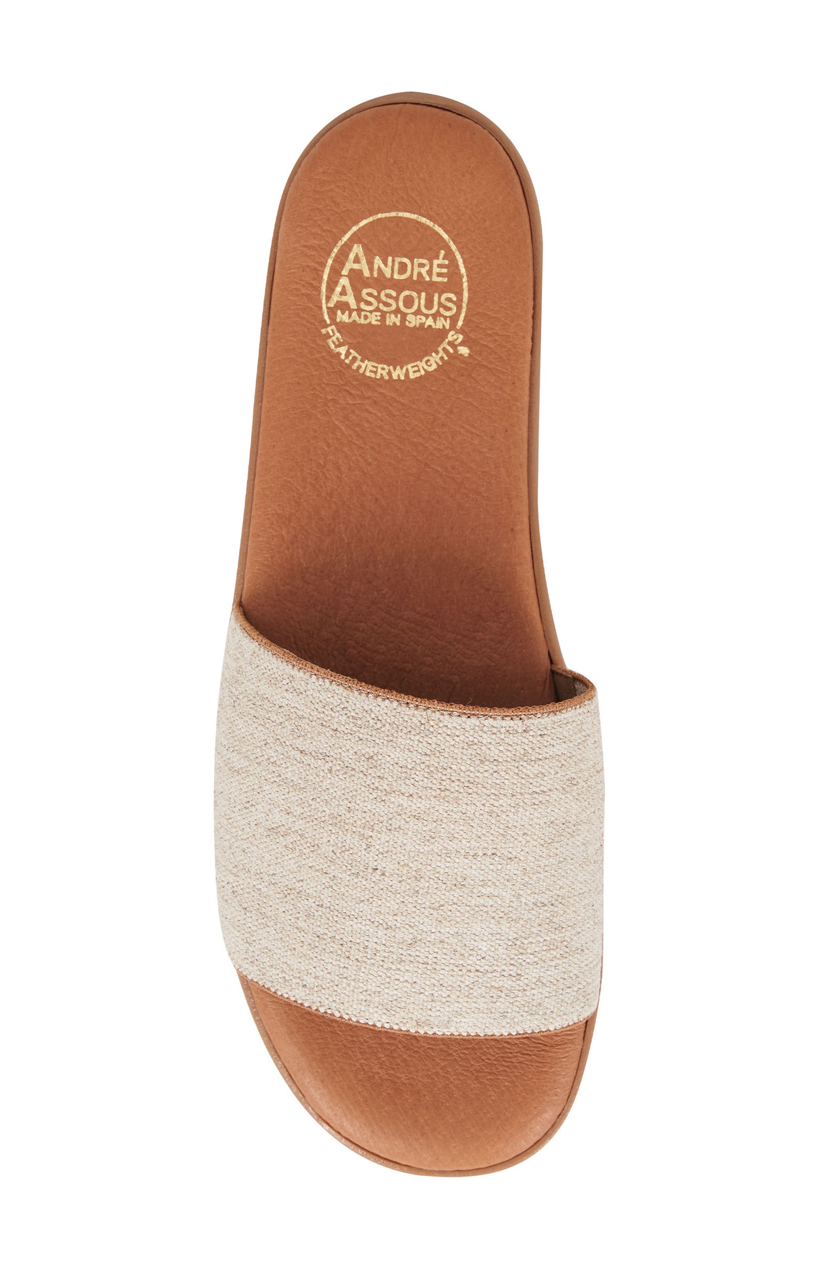 André Assous Paloma Slide Sandal, Alternate, color, Beige Linen