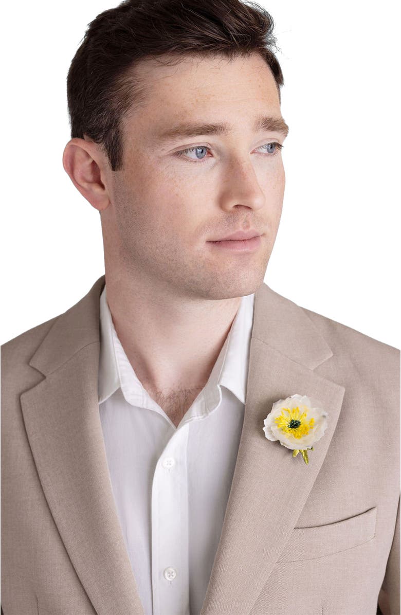 Helena Simon The White Poppy Floral Brooch, Alternate, color, White