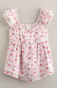 Treasure & Bond Kids' Ditsy Floral Ruffle Sleeve Top
