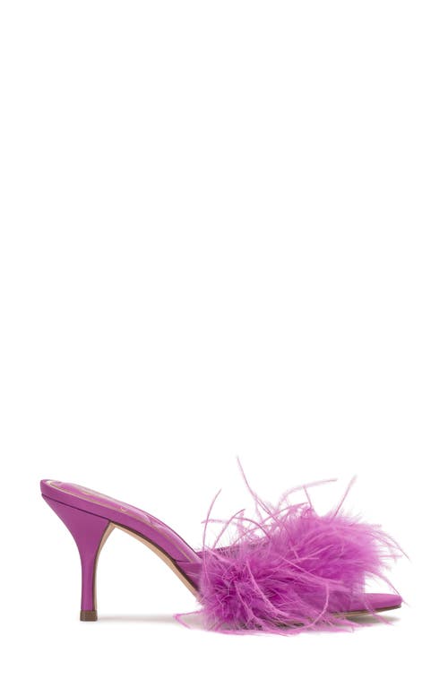 Vince Camuto Paelly Faux Feather Slide Sandal In Pink