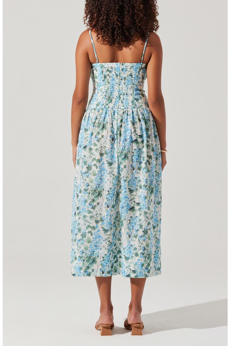 Capria Floral Dress, Alternate, color, BLUE GREEN FLORAL