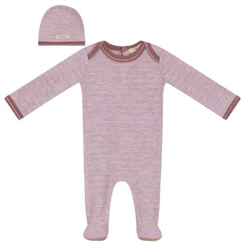 Stripe Stretch Knit Romper & Hat Set