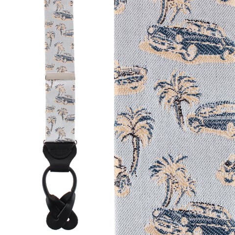 Summer Cruise Nights Silk Novelty Button End Suspenders