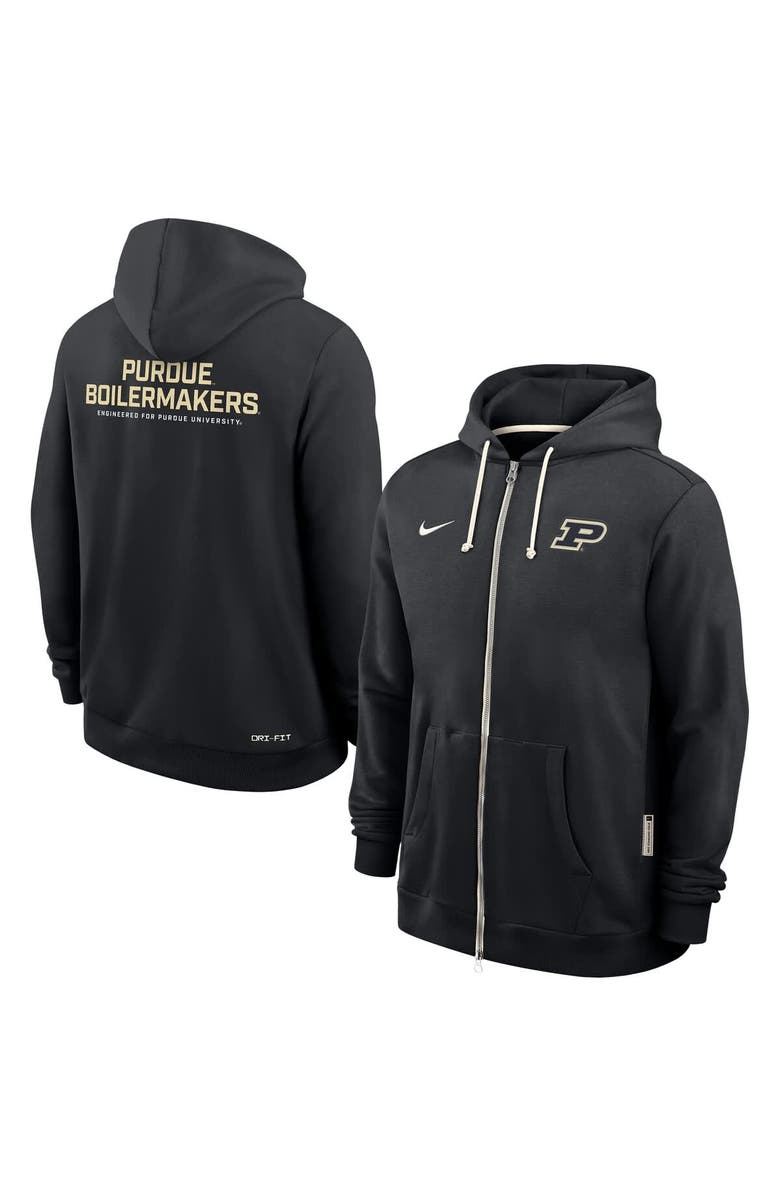 Nike Men's Nike Black Purdue Boilermakers 2025 Sideline Performance Full-Zip Hoodie, Main, color, Black