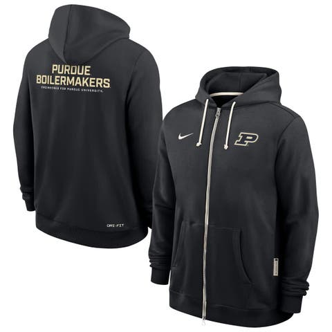 Men's Nike Black Purdue Boilermakers 2025 Sideline Performance Full-Zip Hoodie