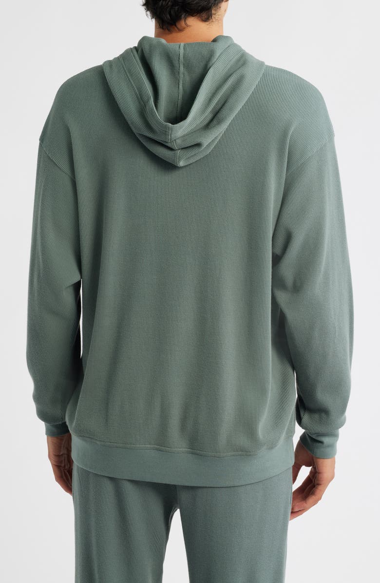 Nordstrom Cotton Blend Thermal Hoodie, Alternate, color, Green Balsam