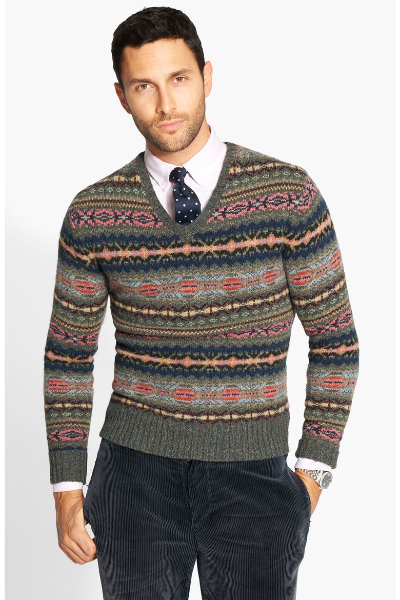 Fair Isle Sweater, Alternate, color, LODEN