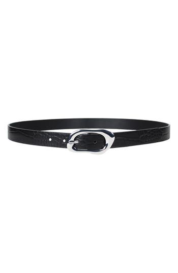 Linea Pelle Molten Buckle Belt In Black