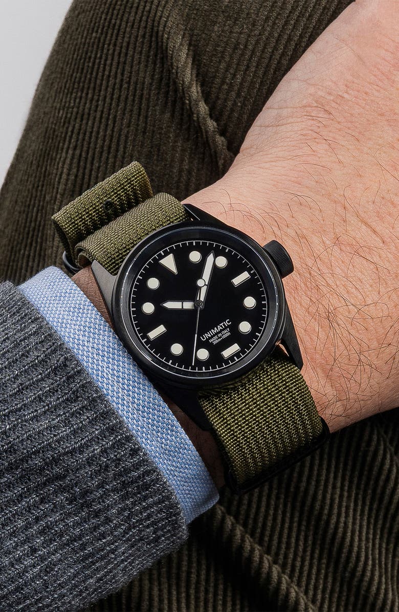 UNIMATIC Modello Cinque Unilight U5S-BL Automatic Watch Set, 36mm, Alternate, color, Black