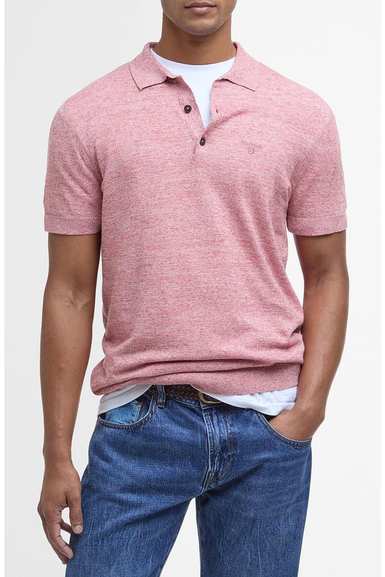 Buston Cotton & Linen Polo, Main, color, RED SPICE