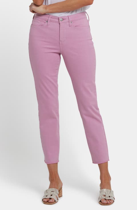 Sheri Frayed Hem Slim Jeans (Optic White)