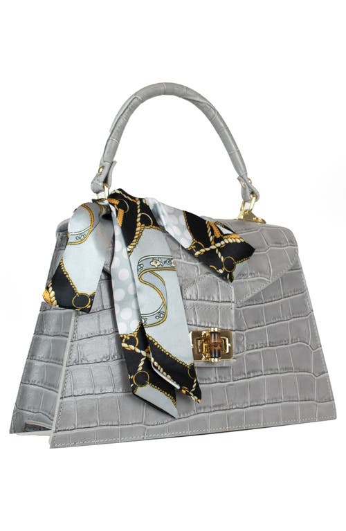 Persaman New York Marta Croc Embossed Satchel With Scarf