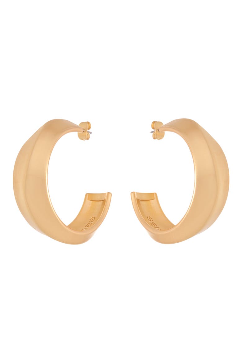 Tara Twist Hoop Earrings, Alternate, color, GOLD TONE